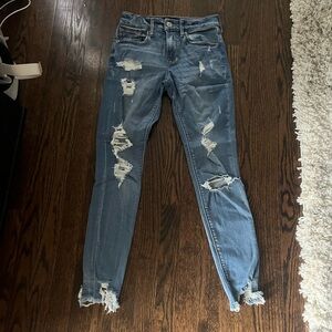 4) Express ankle mid rise skinny jeans size 0